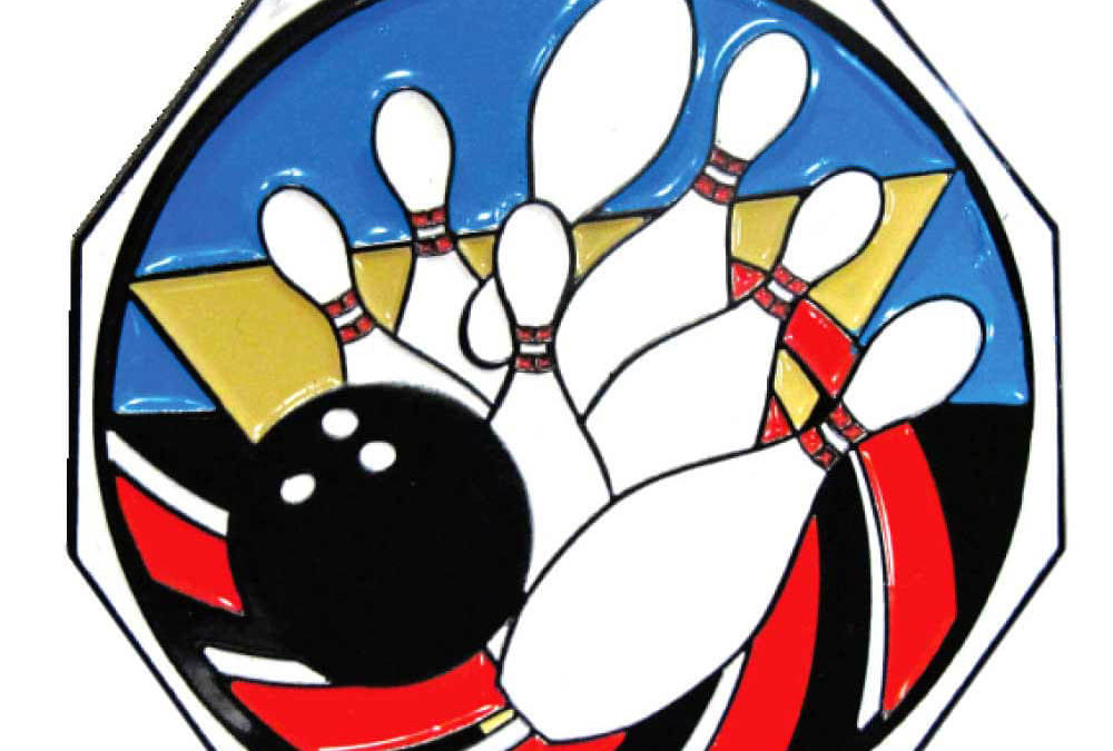 2″ Decagon Colored Medal BOWLING