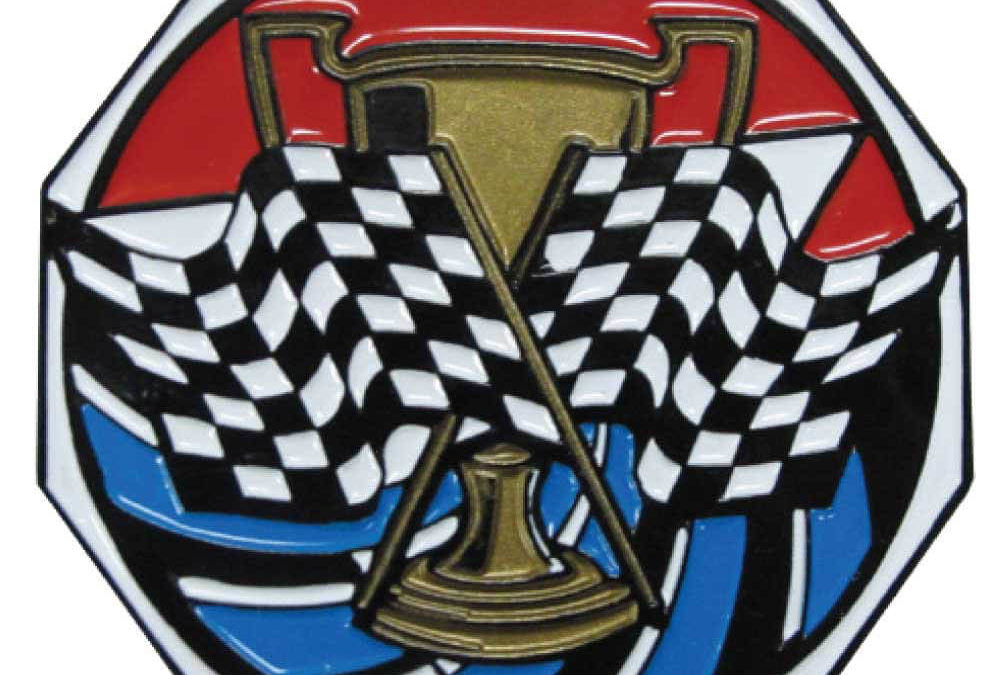 2″ Decagon Colored Medal CROSS FLAG