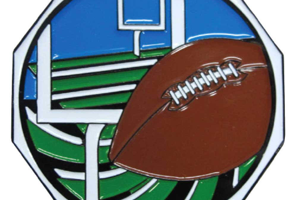 2″ Decagon Colored Medal FOOTBALL