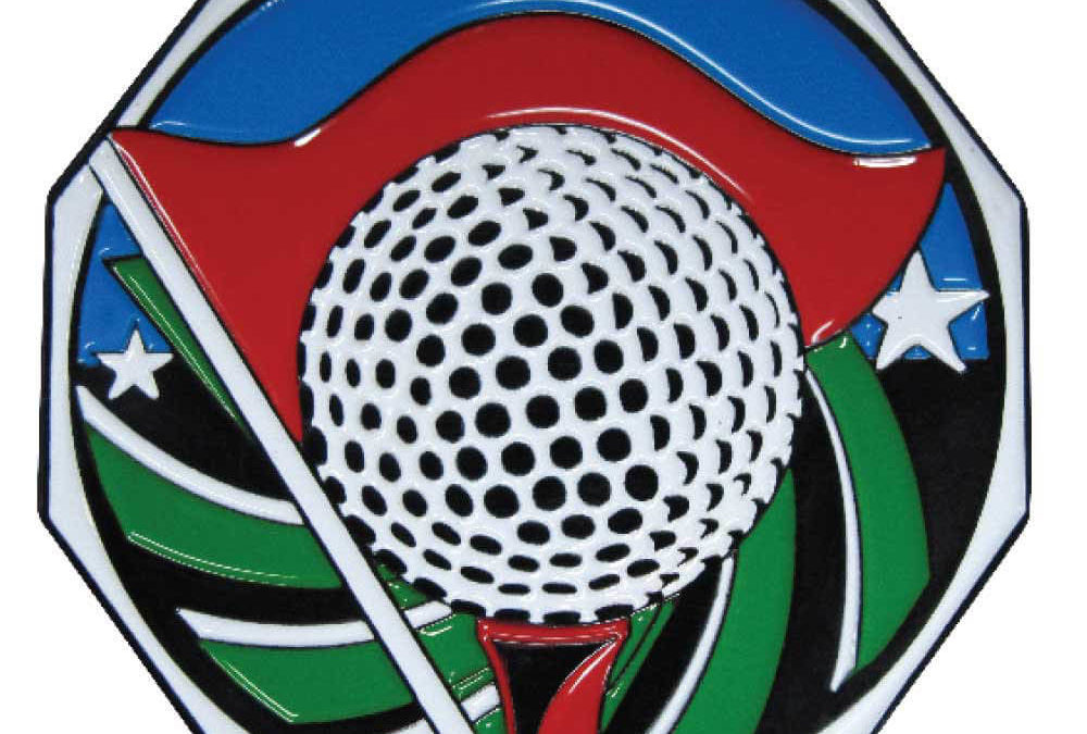 2″ Decagon Colored Medal GOLF