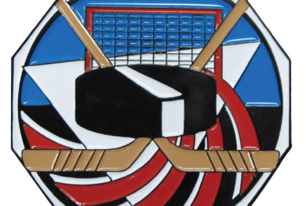 2″ Decagon Colored Medal HOCKEY