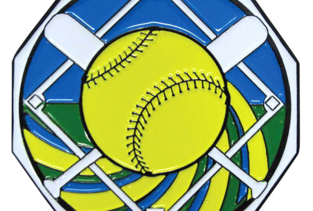 2″ Colored Decagon SOFTBALL Medal