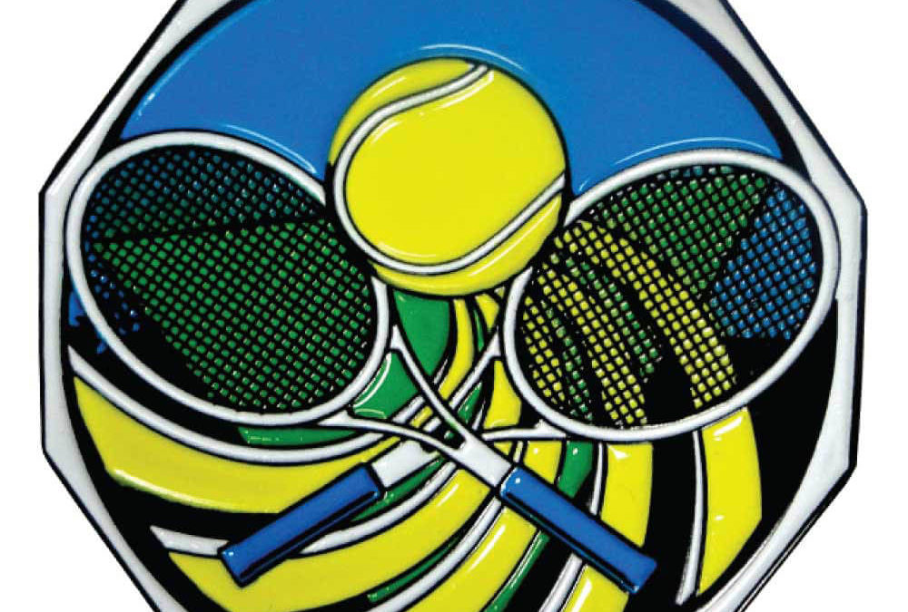2″ Decagon Colored Medal TENNIS