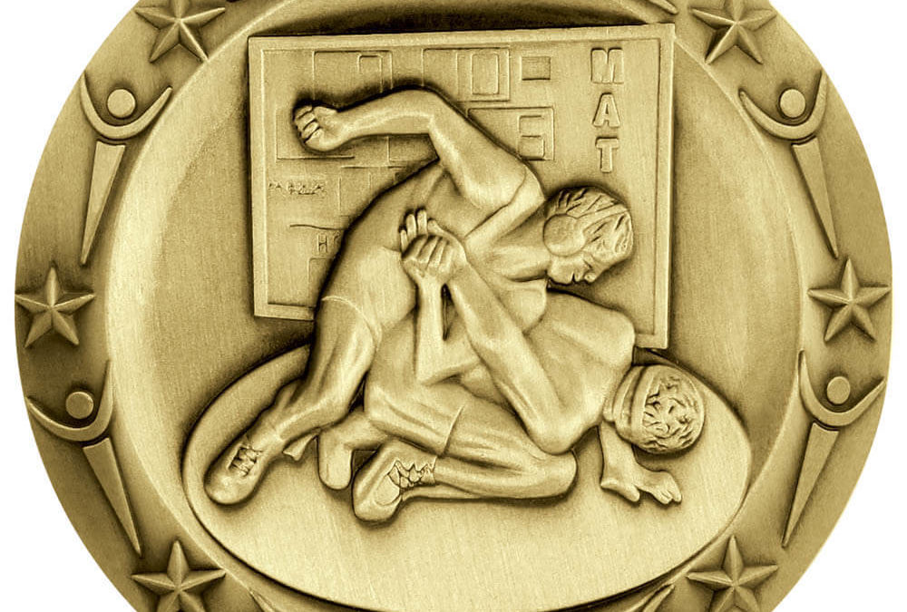 3” WRESTLING MEDAL (G)