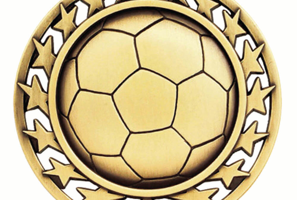 2 1/2″ Star Medal SOCCER in Gold