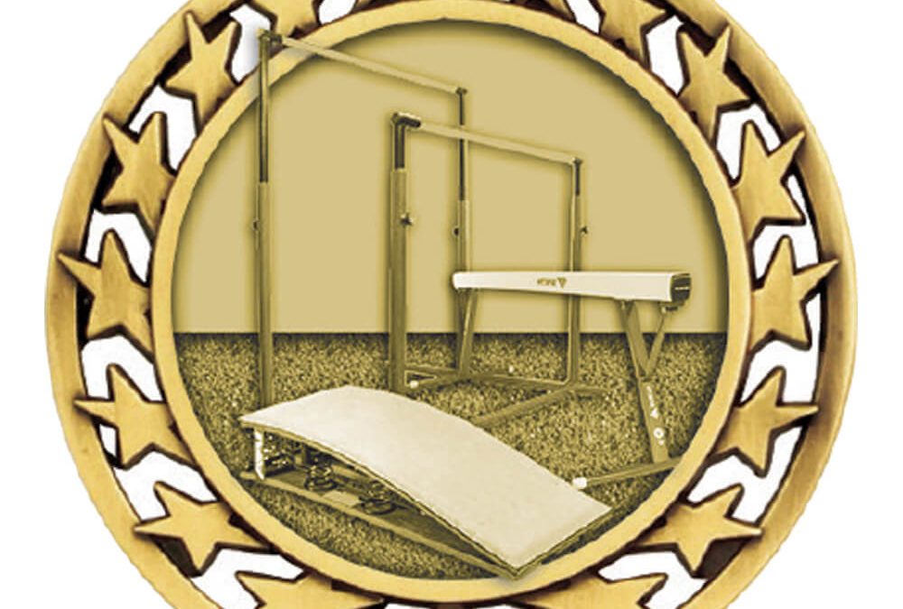 2 1/2″ Star Medal GYMNASTICS in Gold