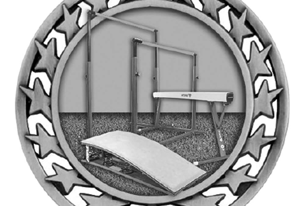 Silver 2 & 1/2″ GYMNASTICS Star Medal